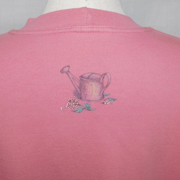 VTG 90s Northern Reflections Womens L Pink Plants Boats Graphic Sweatshirt - Picture 8 of 8